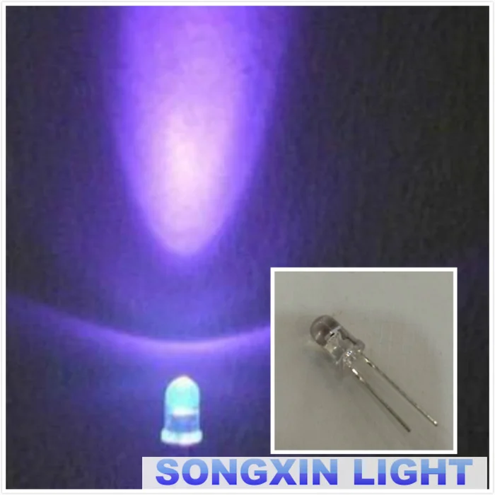 XIASONGXIN LUMINA 1000PCS 3MM Violet / UV LED-uri super luminoase F3 Diode LED 390-410NM F3MM Diode led-uri de 3mm 3mm uv /violet 2