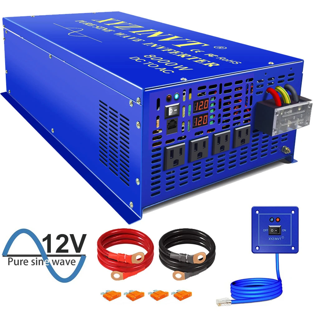 XYZI NVT Fierbinte Vinde 8000W Pure Sine Wave Inverter 12V 24V 36V 48V DC LA AC 220V Off-grid Invertor Solar Cu Telecomanda cu Fir 2