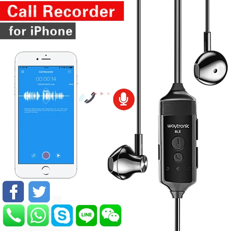 Înregistrare apel în Cască Software-ul Social Înregistrare Săli de Clasă On-line APP de Înregistrare Vocală a Dispozitivului Cască pentru iPhone 2