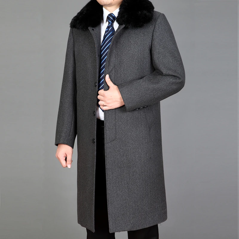 Și Jachete 2020 Haine de Blana de Iepure Om Brand-Îmbrăcăminte pentru Bărbați Long Geaca de Iarna de Lana Palton Barbati Trenci ofițeresc WUJ1190 2