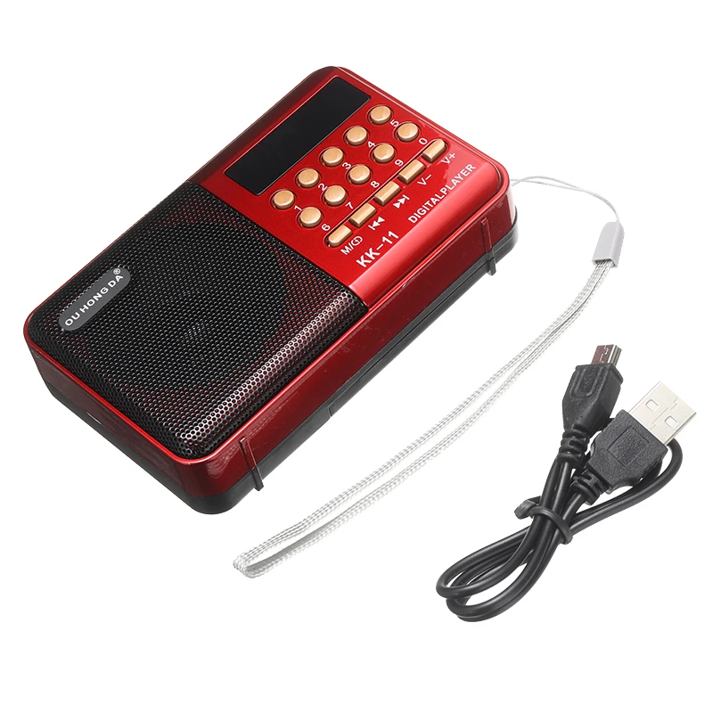 1 Buc Rosu LCD Digital Radio FM de Încărcare USB SD TF Card MP3 Player Mini Difuzor portabil Portabil Digital Radio FM Pentru a Vârstnicului 3