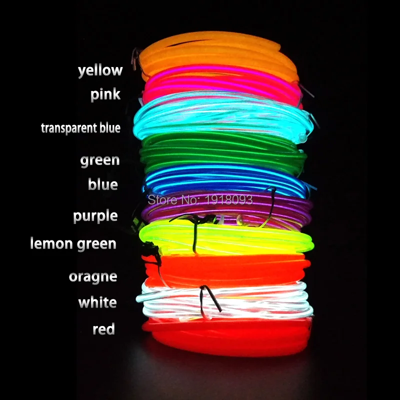 10 culoare Opțional 5.0 mm 10Meter Casa decorative USB Alimentat Flexibil EL Wire neon sârmă de Lumină LED fir la Modă Benzi cu LED-uri 3