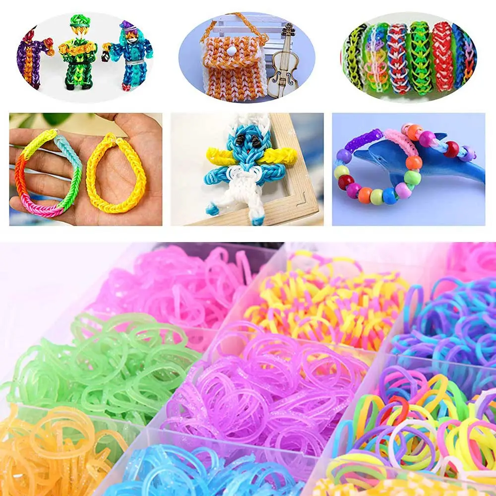 10000 Loom Bands Loom elastice Rainbow Mână de Tricotat Manual DIY Culoare Cauciuc Copii DIY Jucărie 3
