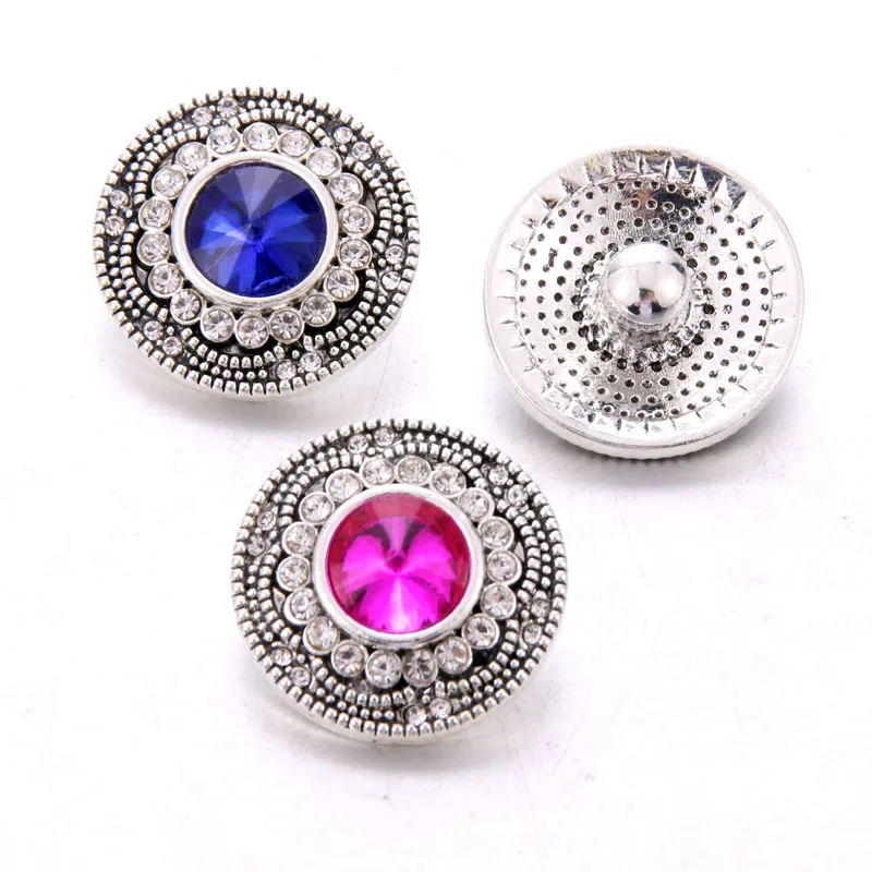10buc /lot Nouă Clipă de Bijuterii de Cristal stras floare Butoane metalice pentru 18MM butoane Bratara colier DIY bijuterii femei bărbați 3