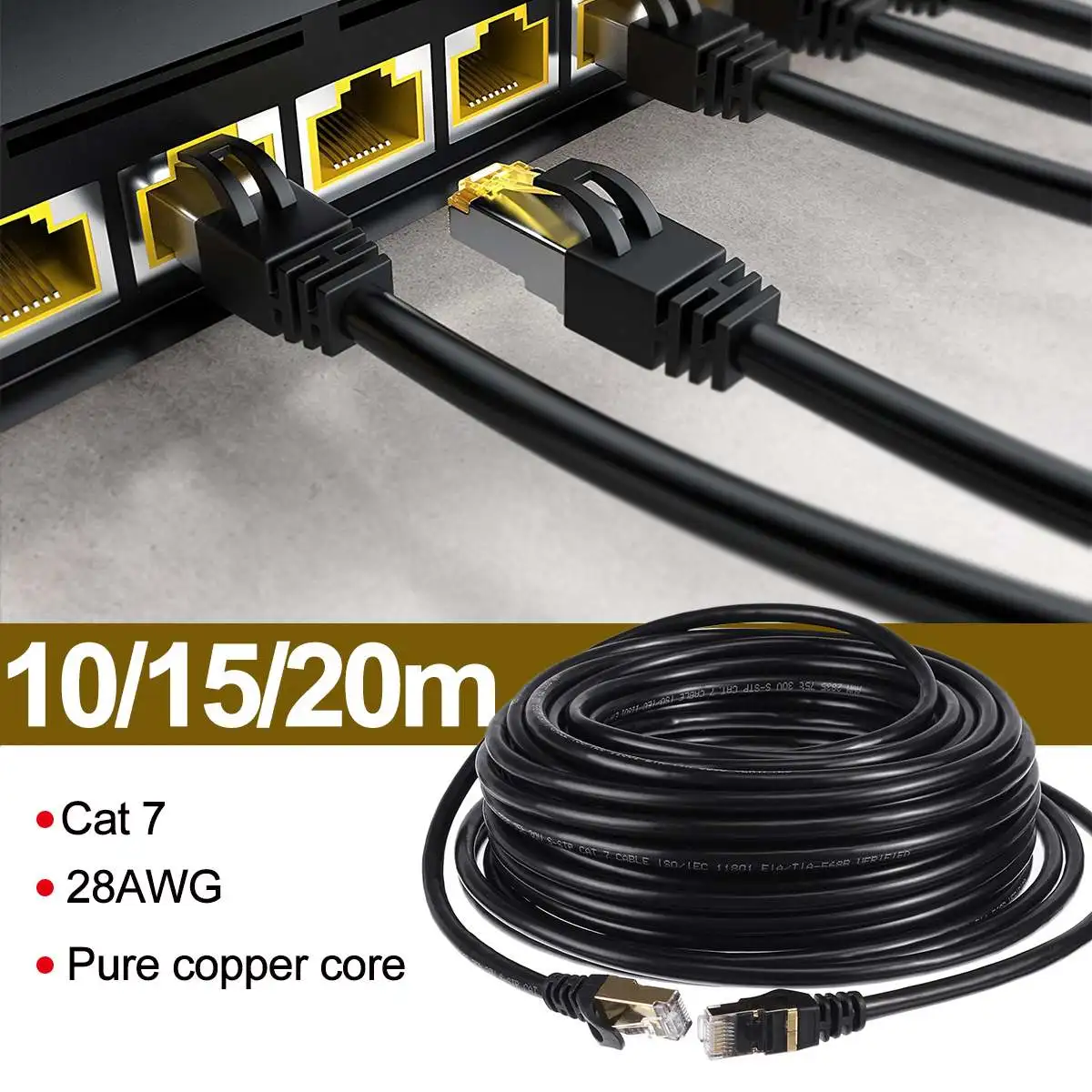 10m 15m 20m Cat7 Cablu Ethernet Cablu Patch UTP Cablu Lan RJ45 pentru Calculator,Rețele de Cabluri Cat6 Patch Cord Compatibil 3