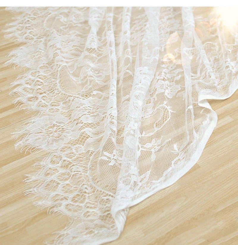 150cm*300cm franceză retro dantelă tesatura alb gol plasă de broderie rochie de mireasa accesorii fete de masa perdea perdele 3