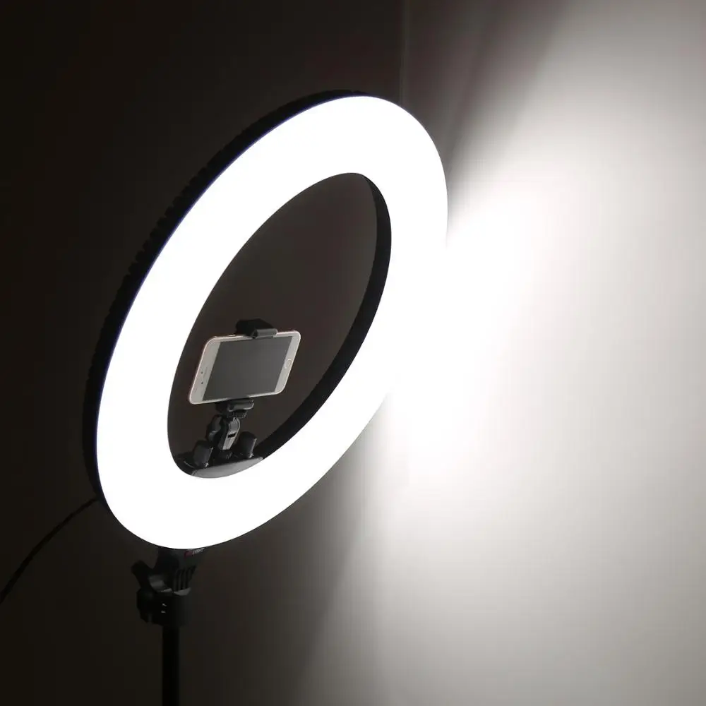 18 Inch Studio Foto iluminat cu LED-uri de Lumină Inel Bi-color 3200-5600k Fotografie Estompat Inel de Lampa Cu Trepied pentru Portret,Machiaj 3