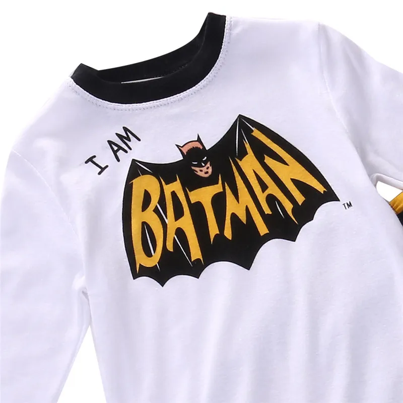 2-8Y Baieti Copii Copii Batman desen Animat de îmbrăcăminte de noapte Seturi de Pijamale de Iarnă de Bumbac, Pijamale 2 buc Seturi Casual 3
