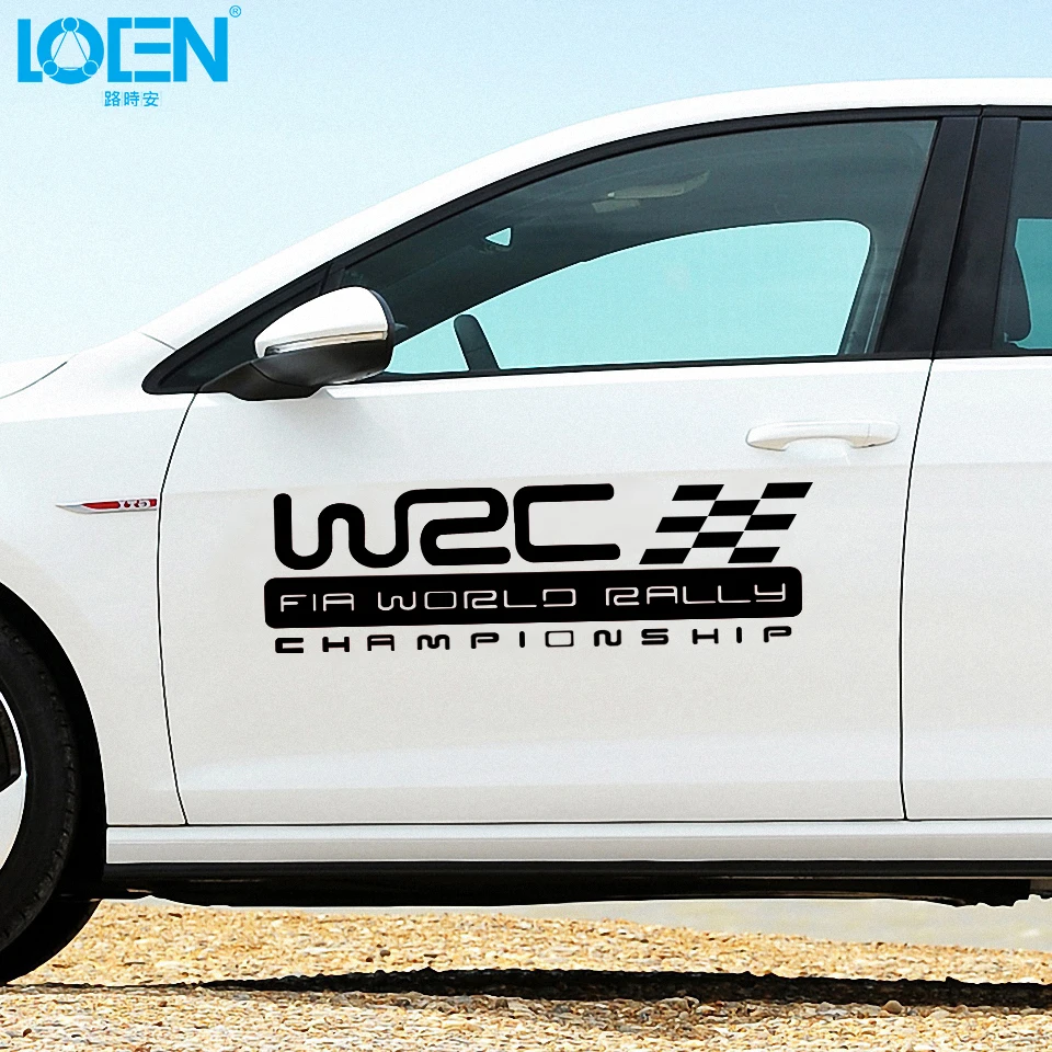 2 buc WRC Ușa Decalcomanii Campionatul Mondial de Raliuri de Curse Auto Styling Reflectorizante Vinil Sport Autocolant se Ocupe de Corpul Ghirlanda Decal 3