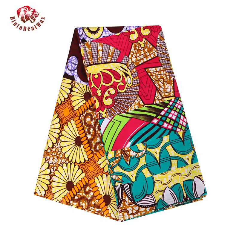 2020 mai Recente stil de Bumbac African Wax Haine Ceara de 6 metri pentru rochie de petrecere africană Bintarealwax 24001 3