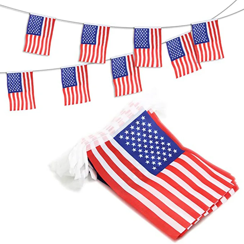 20buc Steagul American String americii statele UNITE ale Americii Bunting Banner Mic NE-Steaguri, Bannere 14*21CM Decor Realimentare Pavilion kw41 3
