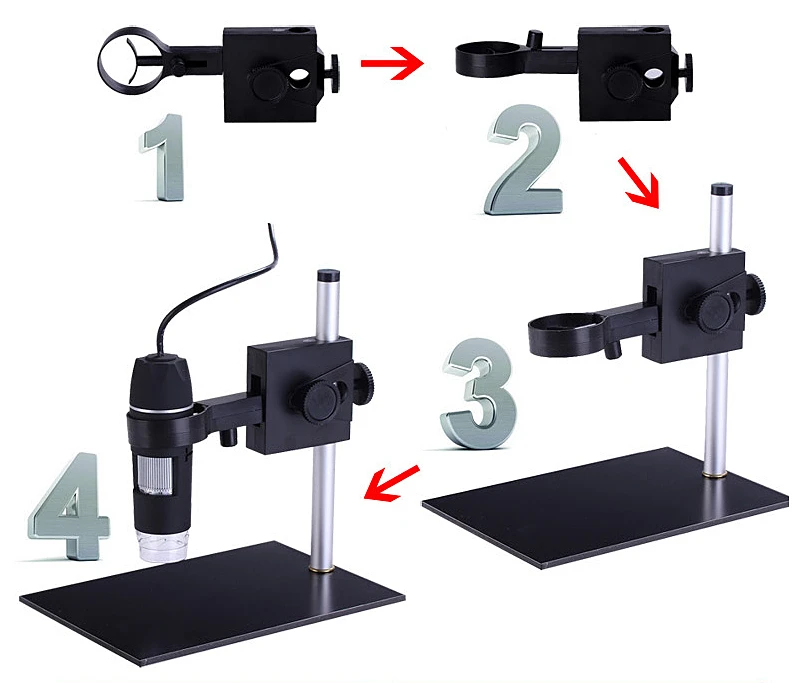 2MP 1000X 8 LED-uri USB Alimentat Digital Microscop Endoscop Camera cu Zoom, Lupa w/ Stand 3