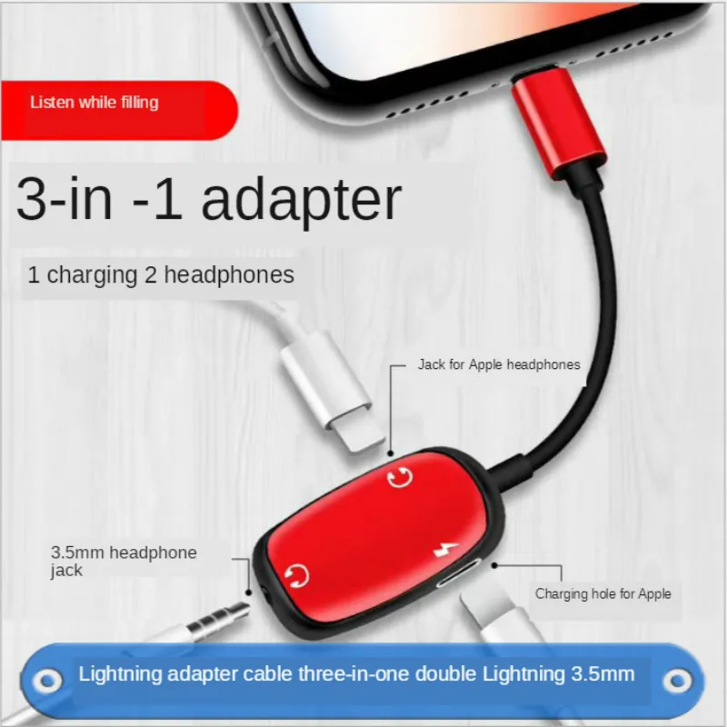 3 in1 pentru Căști, Adaptor Pentru iPhone 7 8 X XS XR Jack Adaptador De Fulger La 3,5 mm pentru Căști Audio Cablu Adaptor de Încărcare 3