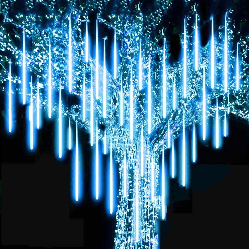 30/50cm 8 Tuburi Impermeabil Ploaie de Meteoriți Șir LED Lumini în aer liber, Decor de Crăciun pentru Casa Copac UE/SUA Plug 3