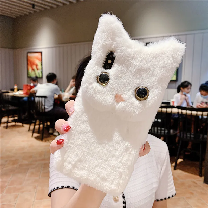 3D Pisica de Pluș Cald Cazul în care Telefonul pentru Huawei Y5 Y6 Y7 Y9 2019 P20 P30 Pro P10 P9 P8 Lite 2017 P Smart Plus 2019 Onoare 10i 20i Cazuri 3