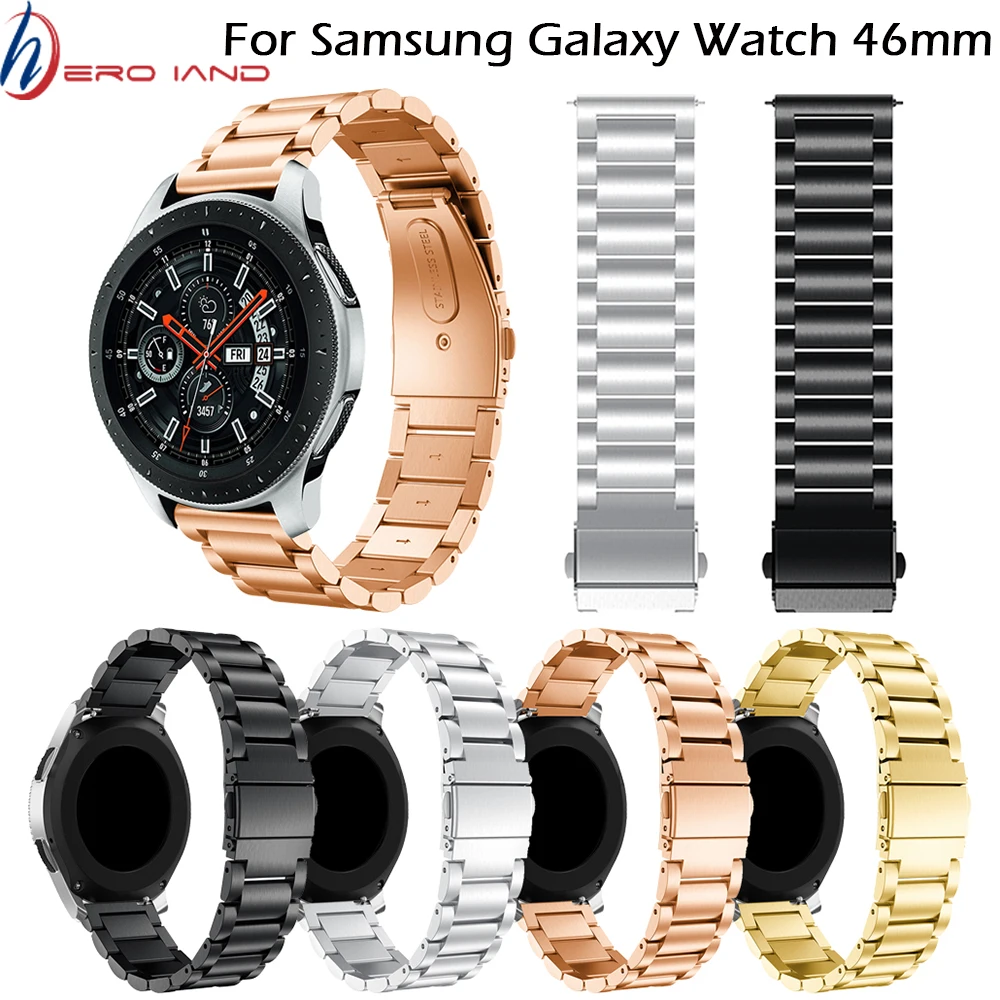 4 Culori din Oțel Inoxidabil Curea pentru Samsung Galaxy Watch 46mm SM-R800 Sport Banda Curea de Încheietura mâinii Brățara de Argint de Aur Negru 3