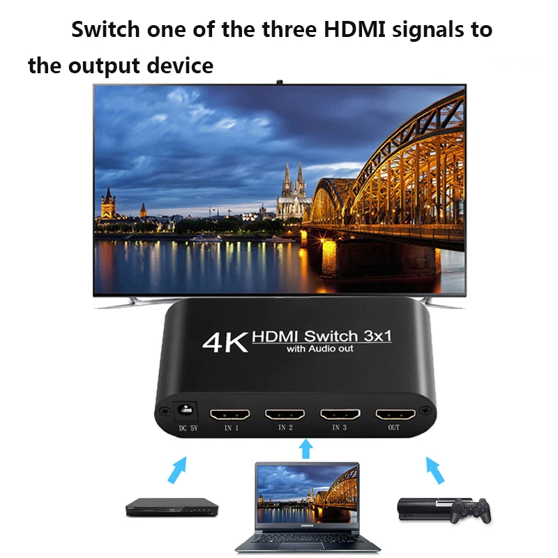 5.1 CH Audio Splitter 1080P Stereo Analogic, HDMI, Optic SPDIF HDMI Audio Converter Extractor Adaptor, Convertoare 3