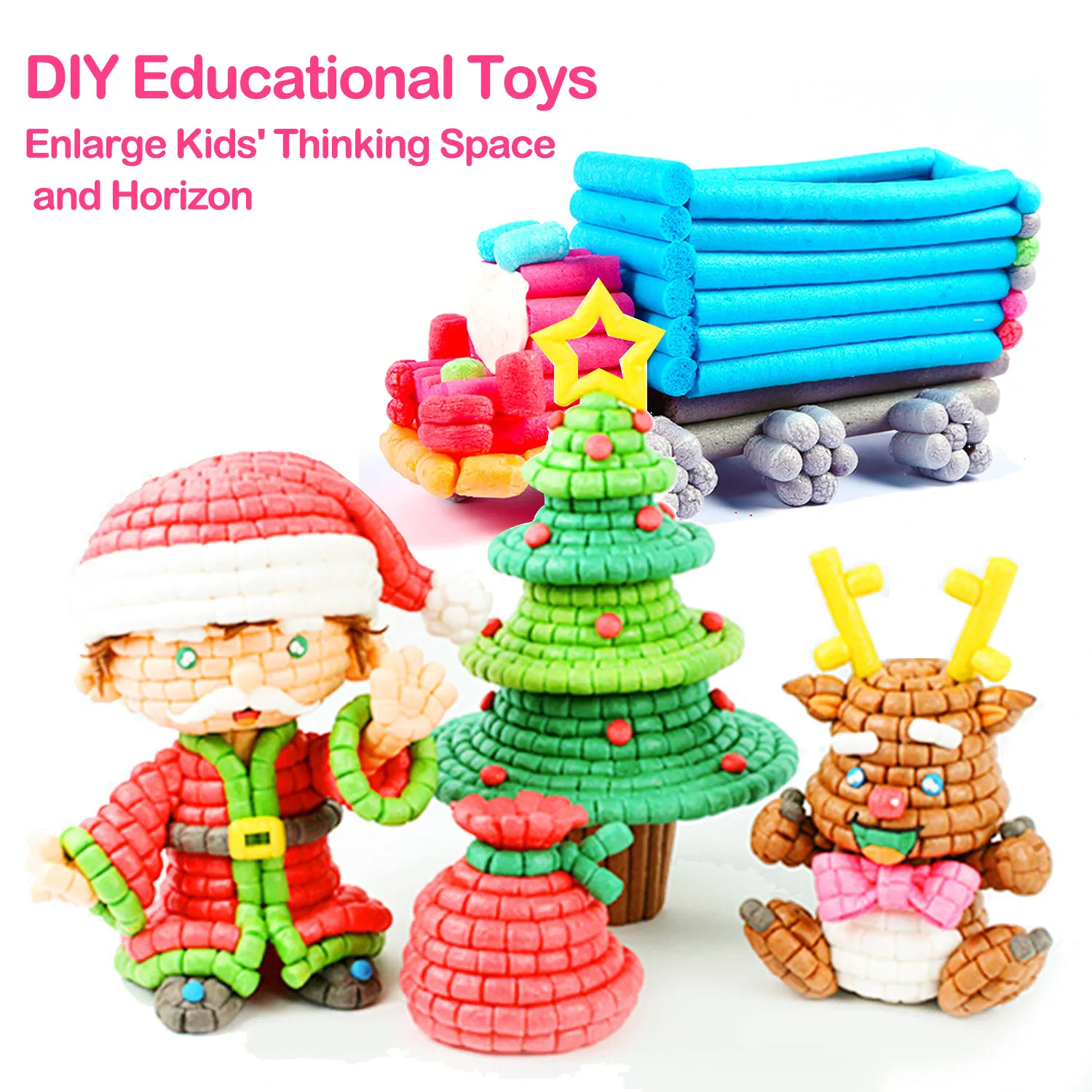 500 de Piese copii Copii Boabe de Porumb Plastilină Blocuri DIY Meșteșug Kit pentru Construirea Decor Jucărie de Crăciun Cadou de Ziua de nastere 3