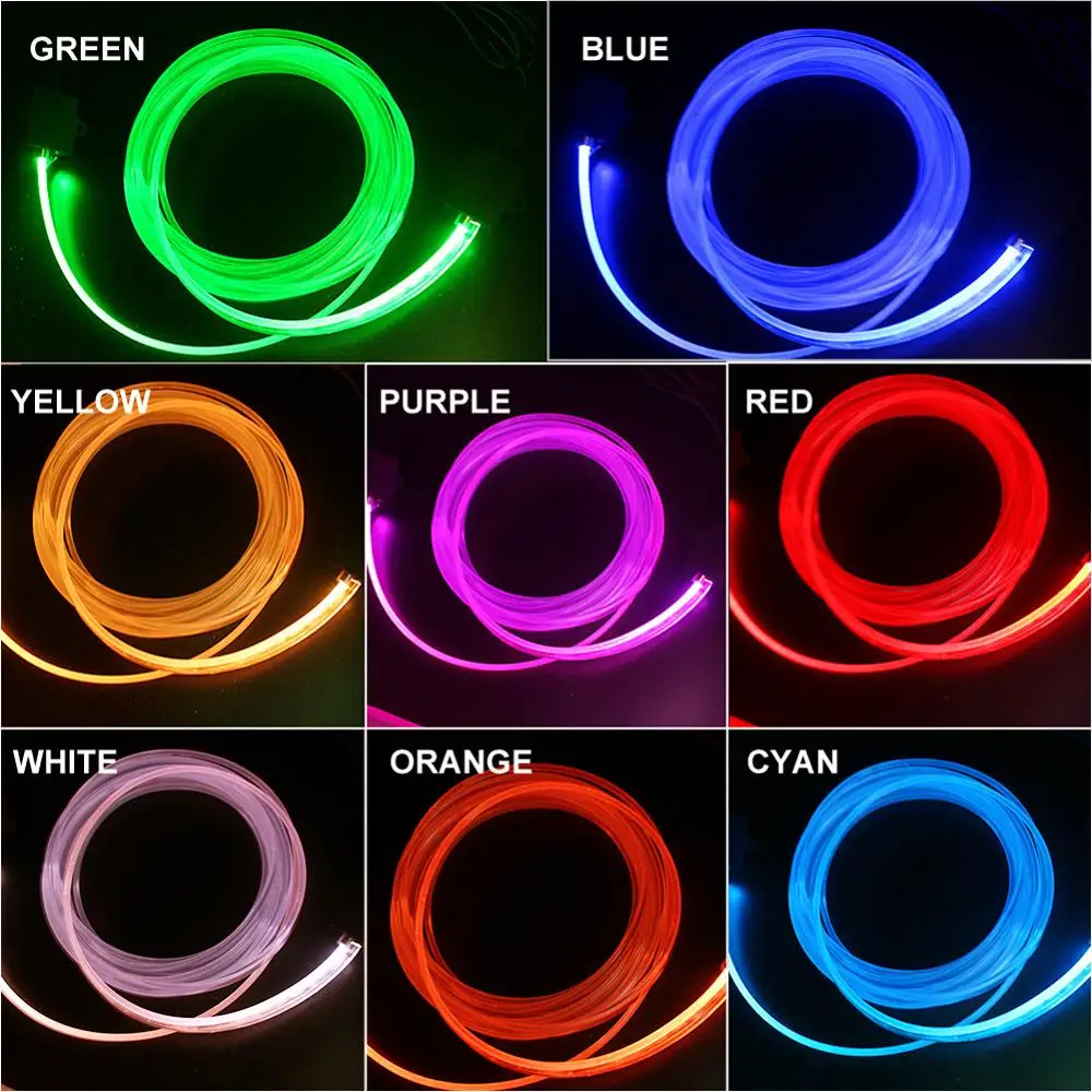 6M Neon LED Glow EL Șir de Sârmă Benzi Coarda Lumina de Tub Interior Masina Atmosferă Decor Lampa Linie Decorate prop 3