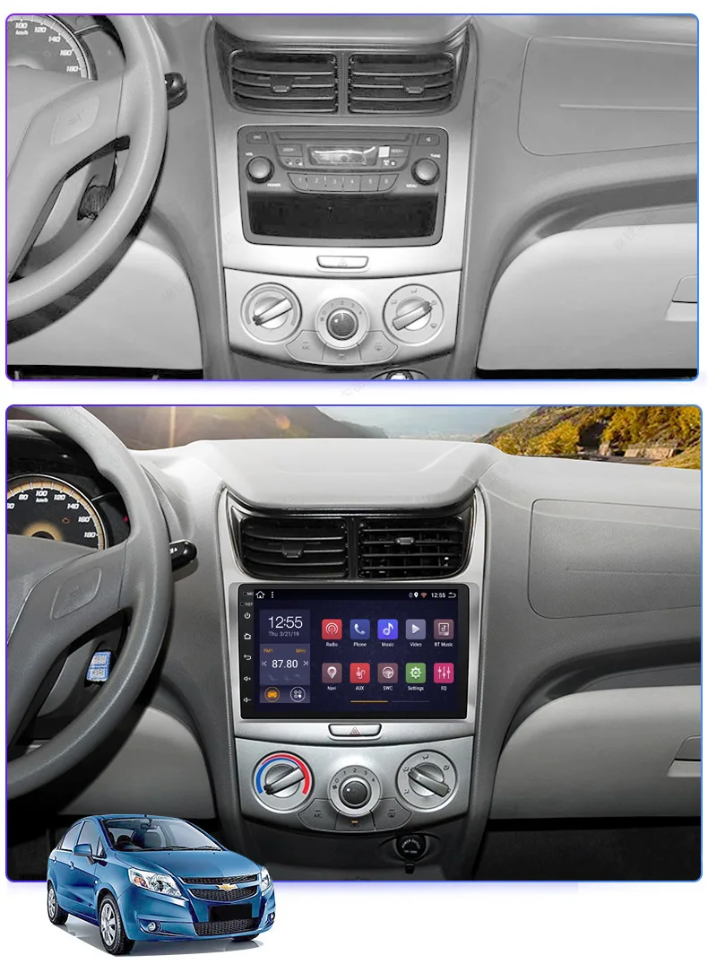 9 inch Android 8.1 Masina Radio, DVD Player multimedia pentru chevrolet SAIL 2009-sistem de Navigatie GPS, accesorii Audio 2 din 3