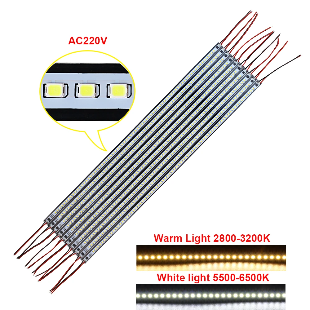 Benzi de lumină led AC220V profil aluminiu Bar LED Lumini de 2835 de Fundal pentru Bucătărie Lumină 3
