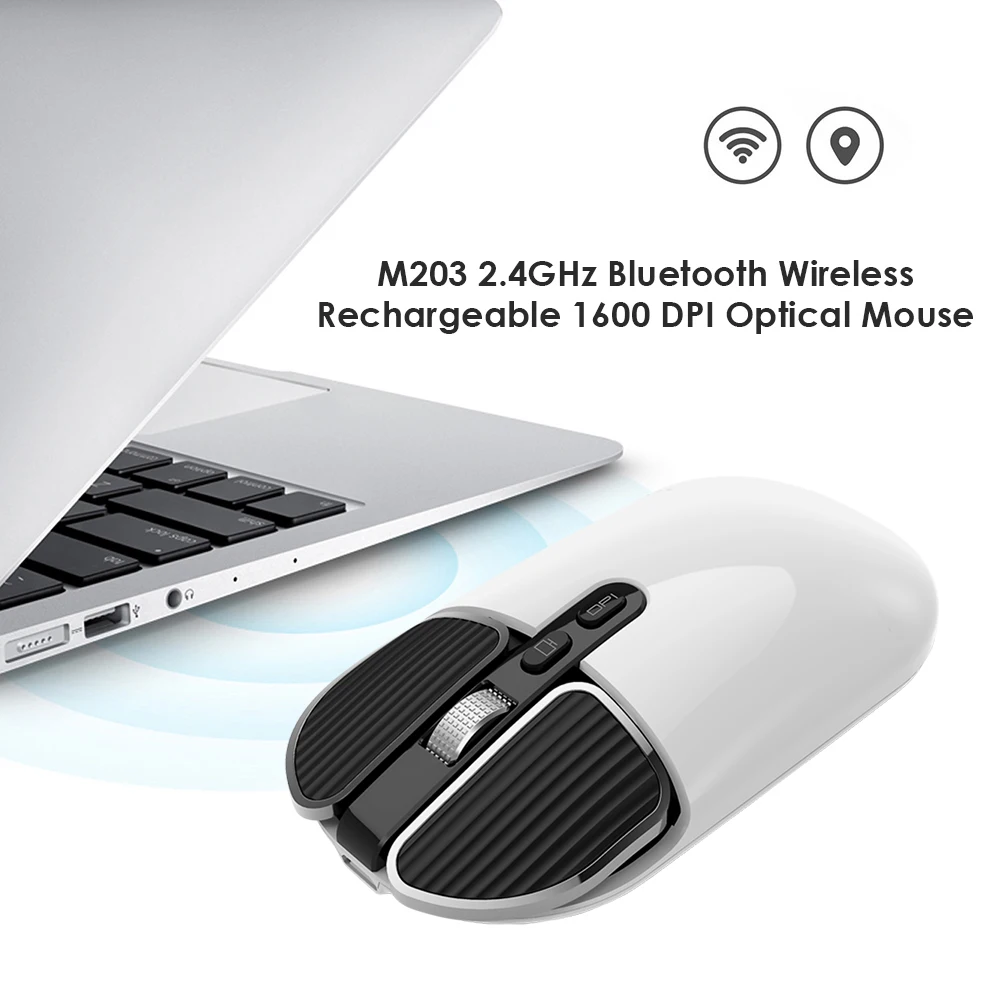 Biroul Notebook Soareci Mouse-Pro Gamer Slim 2.4 GHz Bluetooth Mouse-ul Reîncărcabilă 1600 DPI Reglabil Șoareci fără Fir 3