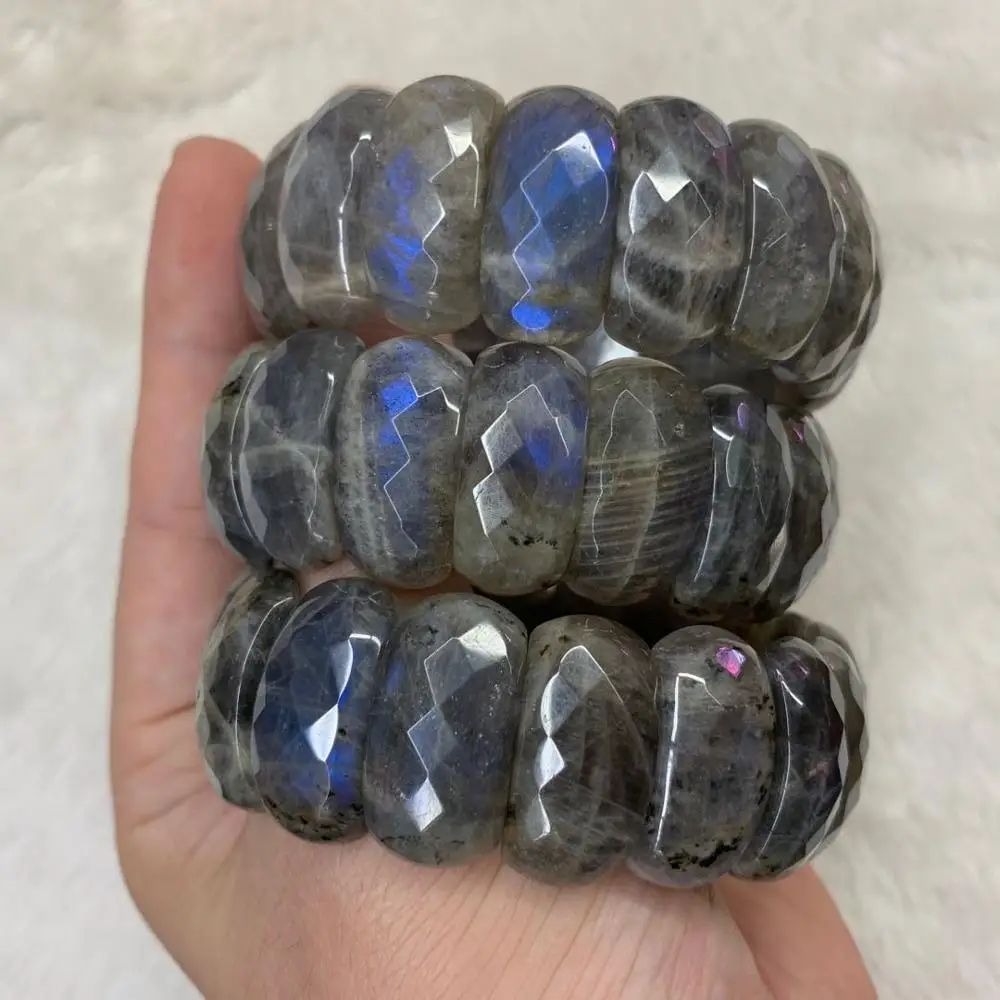 Blue rainbow Labradorit brățară de piatră naturală piatră prețioasă brățară bijuterii fine pentru femeie și pentru bărbat și pentru cadou en-gros 3