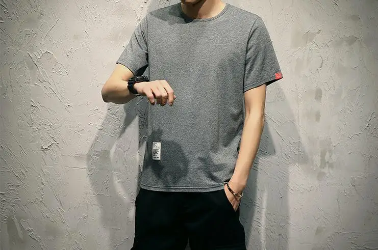 Bărbați Port Micro-Bombă a Crescut Dimensiunea Maneci Scurte T-shirt Îmbrăcăminte pentru Bărbați Student coreean Pur Japonez de Agrement Jos Tricoul Maree 3