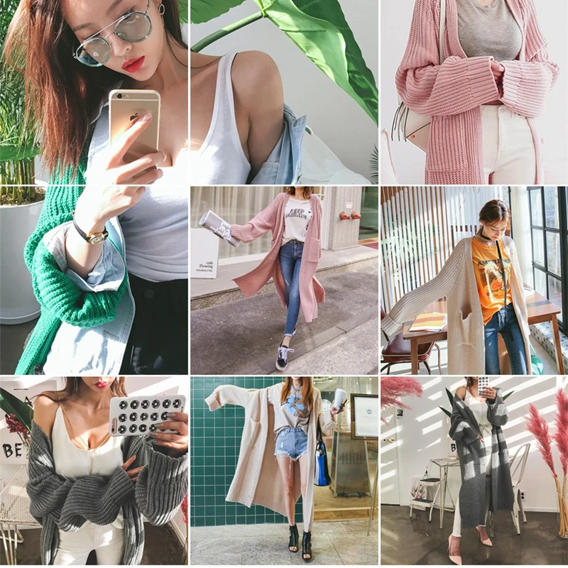 Colorfaith Noi 2021 Iarnă Primăvară Pulovere pentru Femei coreeană Stil Minimalist Solid mai Multe Culori Casual Cardigane Lungi SW8528 3