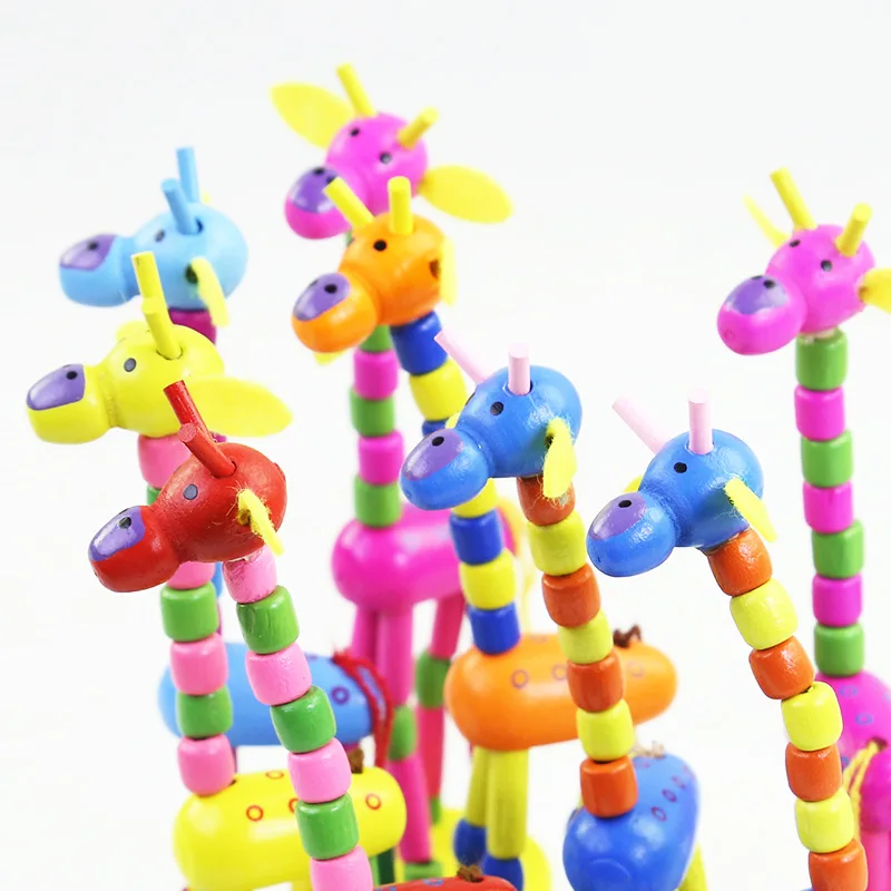 Copii de Inteligență Amuzant de Desene animate Balansoar Girafa Jucarie din Lemn Cifre Drăguț Roman Dans Stand Colorate Jucarii Pentru Copii, Cadouri 3
