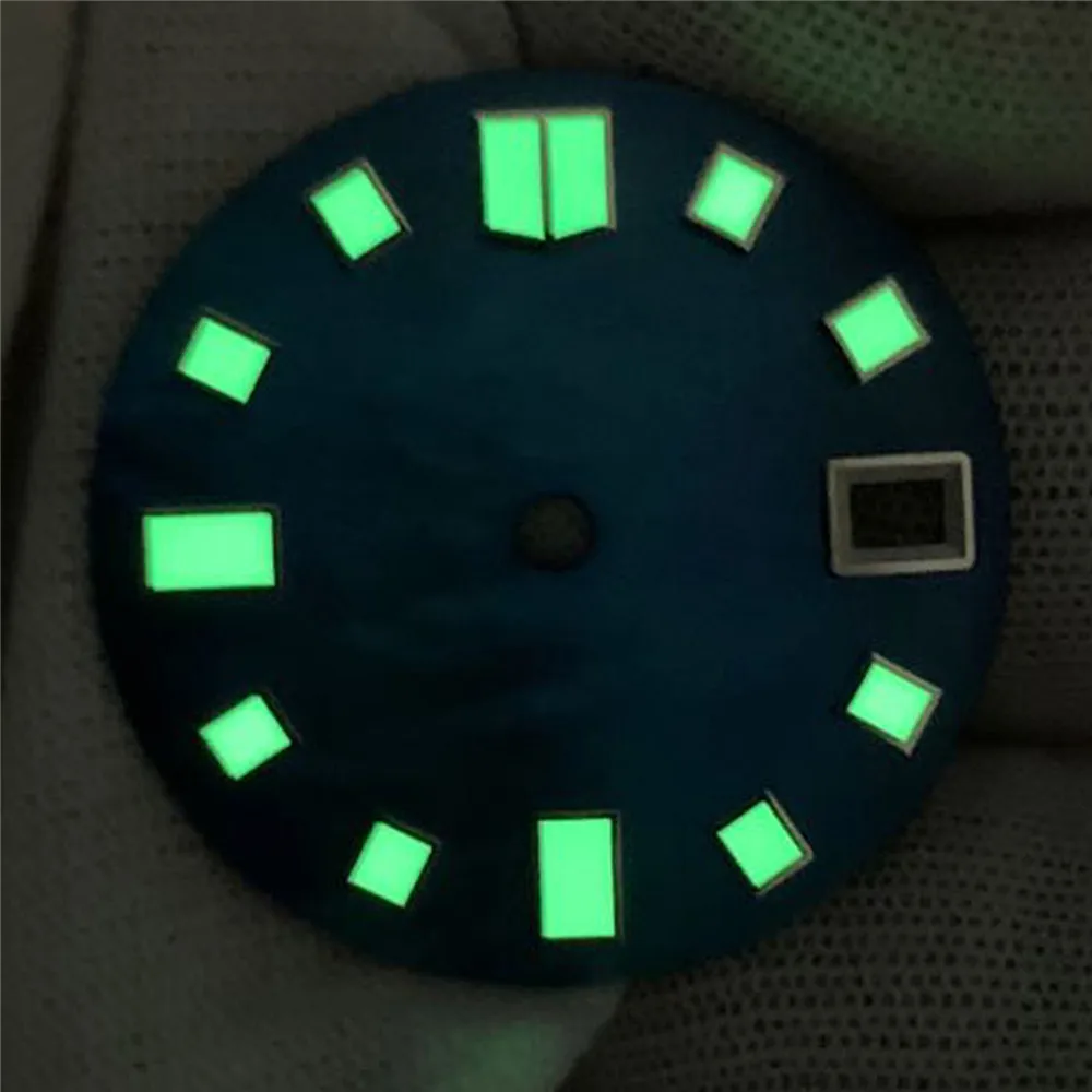 Creative Model Shell Albastru 28.5 MM Cadran de Ceas pentru NH35 Ceas Mișcarea Verde Luminos Cadran de Ceas de Reparații Piese 3