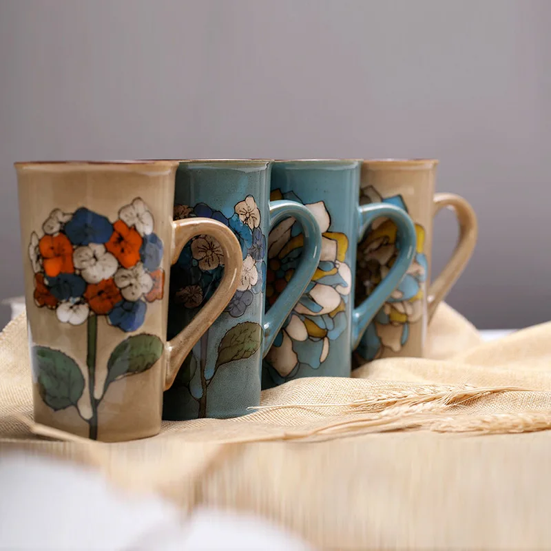Culoare ceramice glazurate cana creativ retro geamuri ceașcă de cafea teacum cuplu cana cana de sticla 3