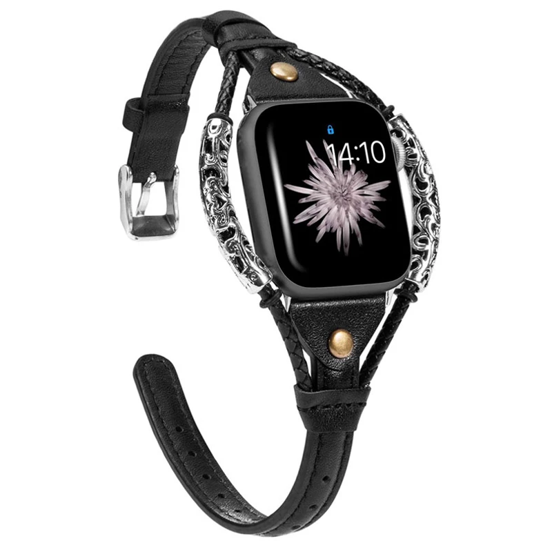 Curea din Piele pentru Apple Watch Band 40mm 44mm Curea 5/4/3/2/1 38mm 42mm Bratara din metal Watchband pentru Iwatch Accesorii 3