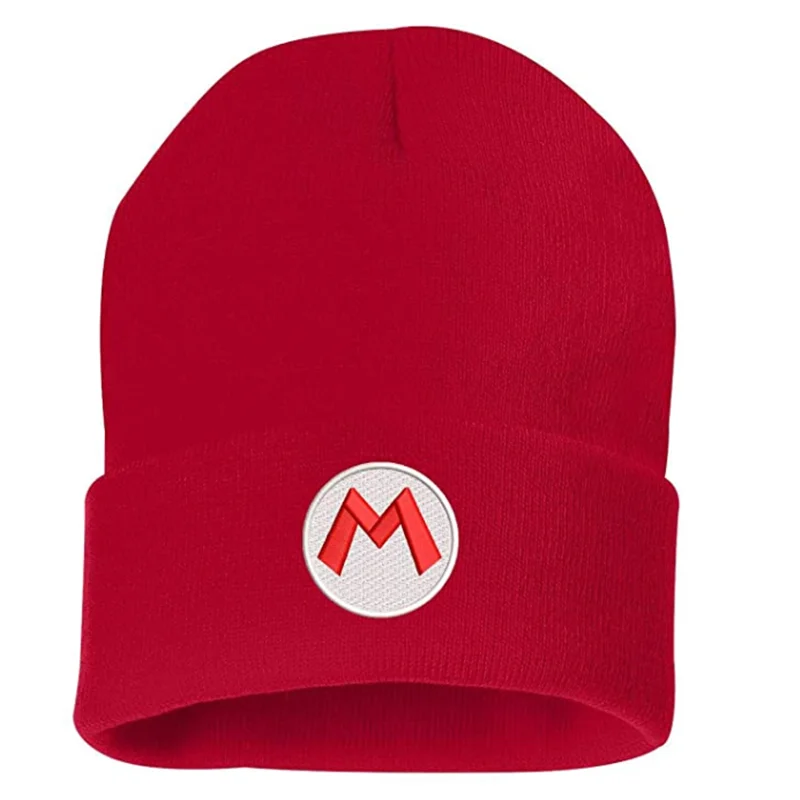 De înaltă Calitate, Super Mario Tematice Logo-ul Witer Pălărie Brodată cu Profil Redus Moale Coroana Unisex Beanie pentru Barbati Femei Hip-hop Chelioși 3