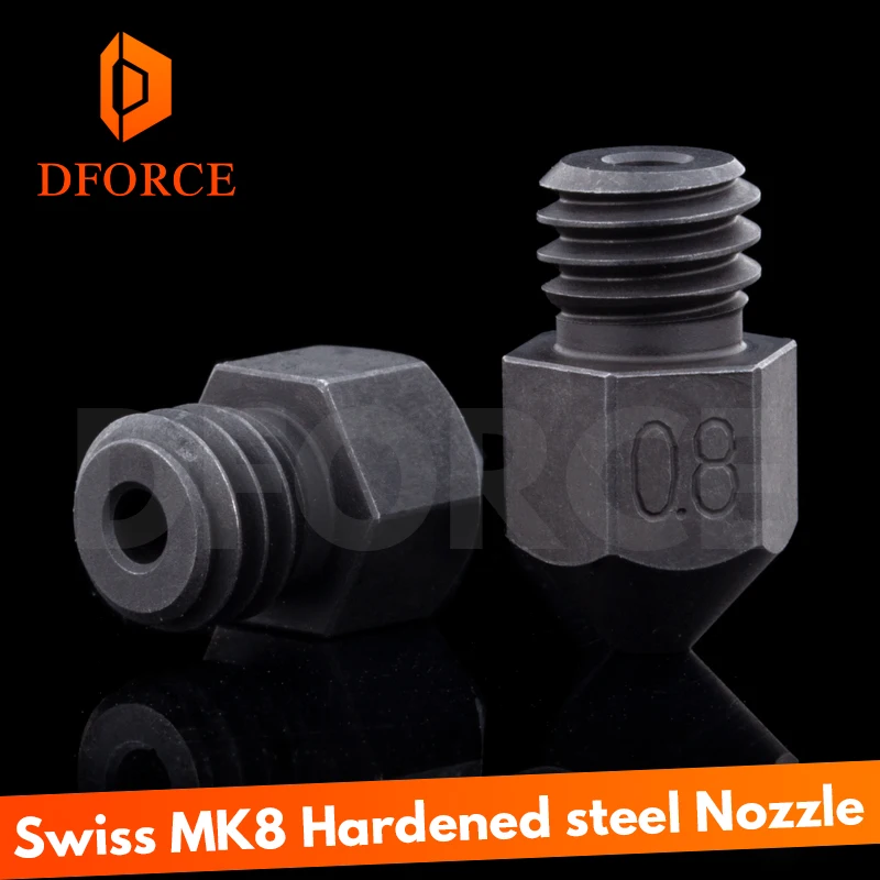 DFORCE Elvețian MK8 Intarit Duza din oțel de înaltă temperatură m6 Fir de 1,75 MM cu Incandescență pentru imprimante 3D hotend cr10 ender3 ETC. 3