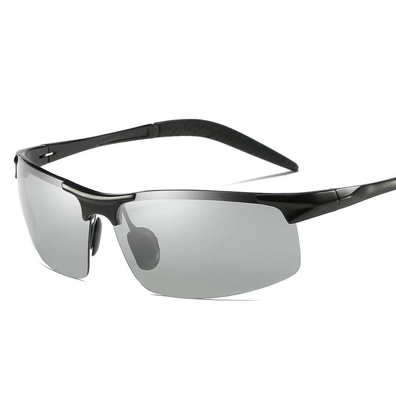 Din Aliaj de aluminiu Fotocromatică Bărbați ochelari de Soare Polarizat de Conducere de Zi și de Noapte Viziune Ochelari de protecție Decolora Ochelari de Soare Eyeglasses8177BS 3