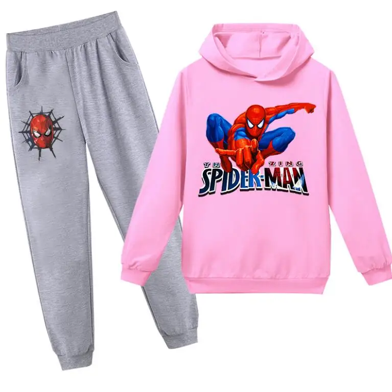 Disney Primăvară Copii Spiderman Îmbrăcăminte 2 buc Hanorace Set de Toamnă Băieți Fete de Moda Bumbac, Hanorace Pantaloni Casual Costum de Jogging 3