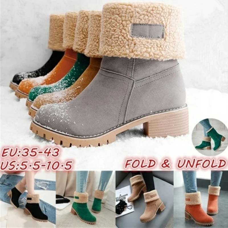 Femei Blană De Iarna Cald Cizme De Zapada Doamnelor Lână Cald Papuceii Glezna Cizme Pantofi Confortabili Plus Dimensiune 35-43 Casual Femei Mijlocul Cizme 3