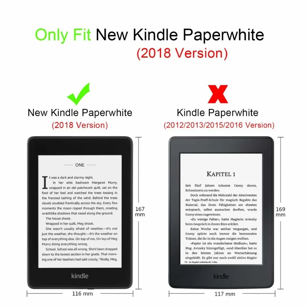 Funda Acoperire pentru 2018 Kindle Paperwhite 4 Cazul a 10-a Generație caz impermeabil e-reader se acoperă cu suport de mână folio caz acoperire 3