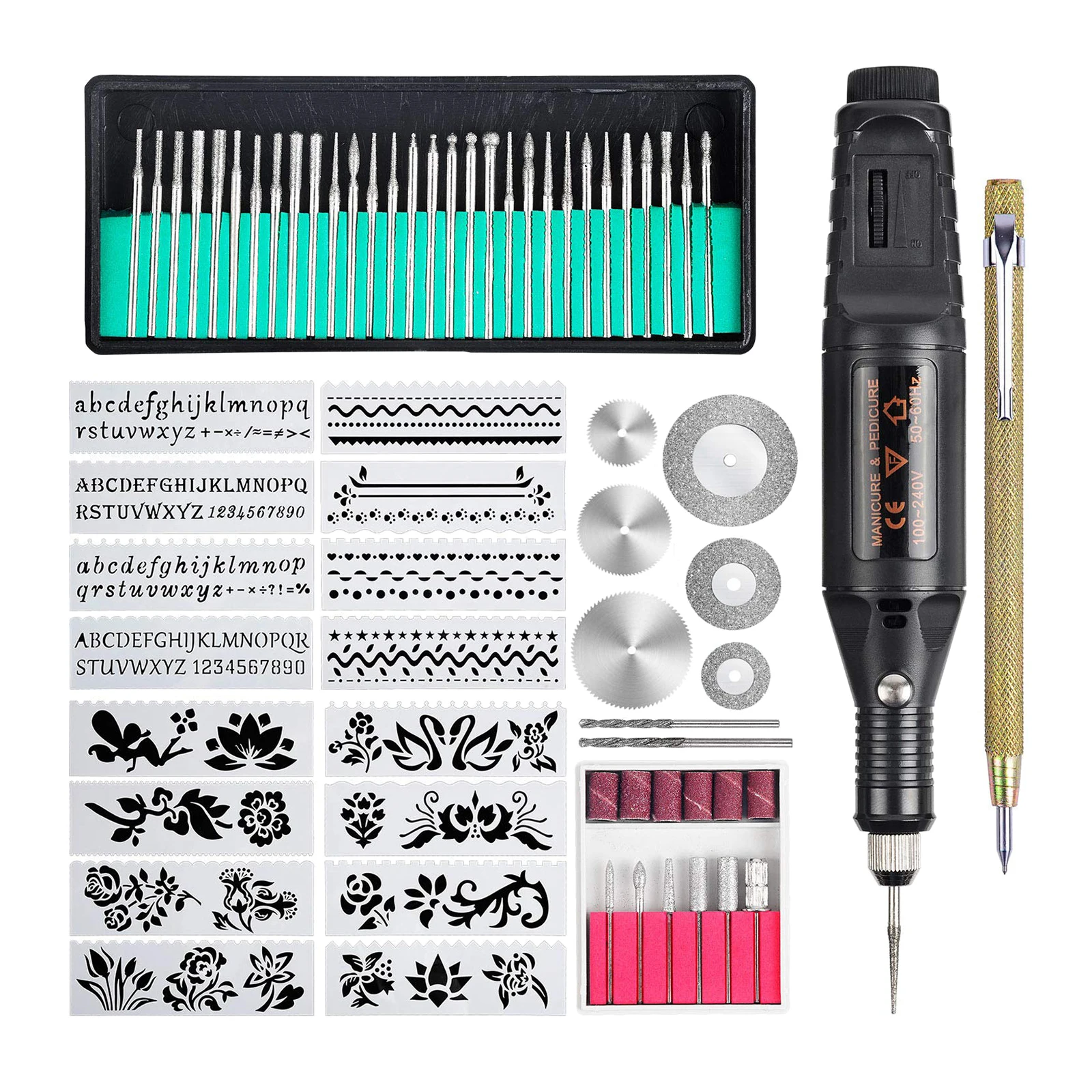 Gravor Electric Mini Gravură Pen Kit Rotoray Trusa de scule pentru Metal, Sticlă, Ceramică Bijuterii Diy, UE Plug 3