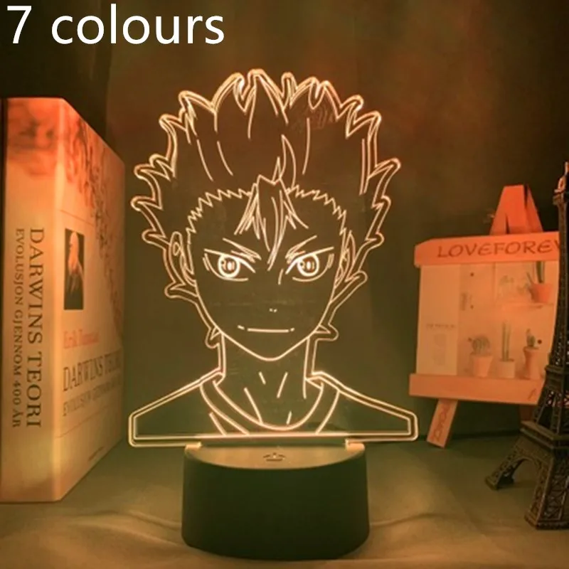 Haikyuu Oikawa Tooru 3D Veioza Iluzie Vizuală LED Schimbarea figurina PVC Anime Model de Lumină Pentru Cadou de Crăciun de Jucărie 3