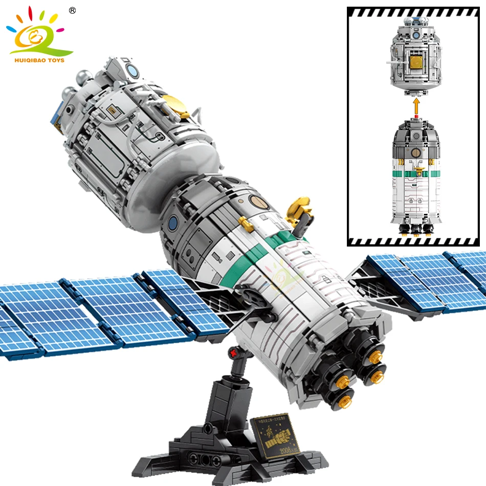 HUIQIBAO 804PCS Spațiu Rezervor nave Spațiale cu Echipaj Blocurile Orașului Aerospațială Astronaut Cifre prin Satelit Cărămizi Jucarii Pentru Copii 3