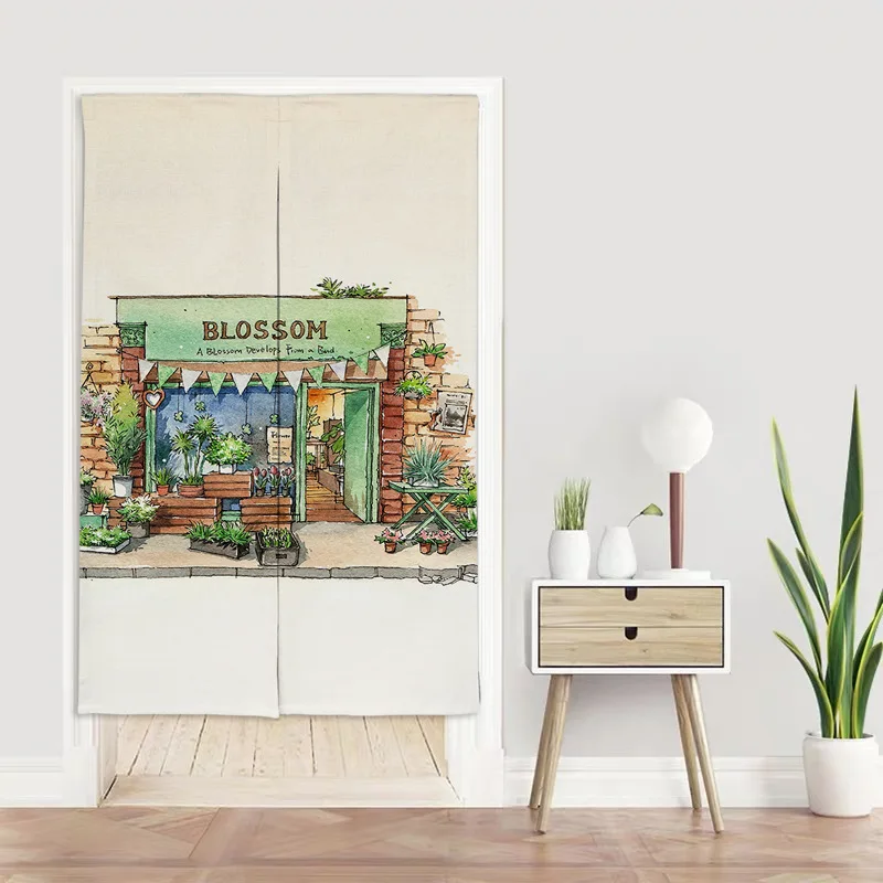Japoneze Ușa Perdele pictate manual Street View Bucătărie, Dormitor cu Ușă de Partiții Decorative Tesatura Lenjerie Noren Agățat Perdea 3