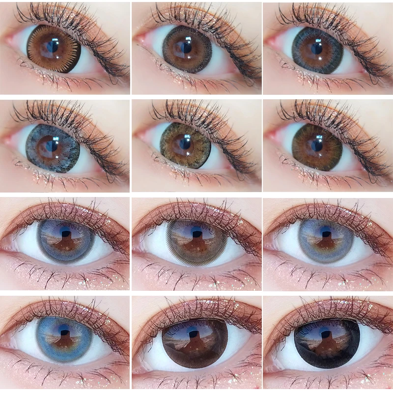 Lentile de Contact colorate Anual Utilizați Lentile de Contact Cosmetice Culoarea Ochilor Contact Len pentru Ochii 14.5 mm elevi Frumoase multicolore obiectiv 3