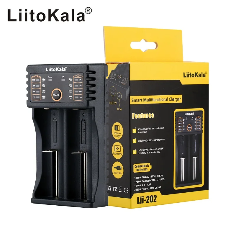 LiitoKala Lii-100 lii-202 Lii-402 18650 Baterie Încărcător Pentru 26650 16340 RCR123 14500 LiFePO4 1.2 V Ni-MH, Ni-Cd inteligent 3