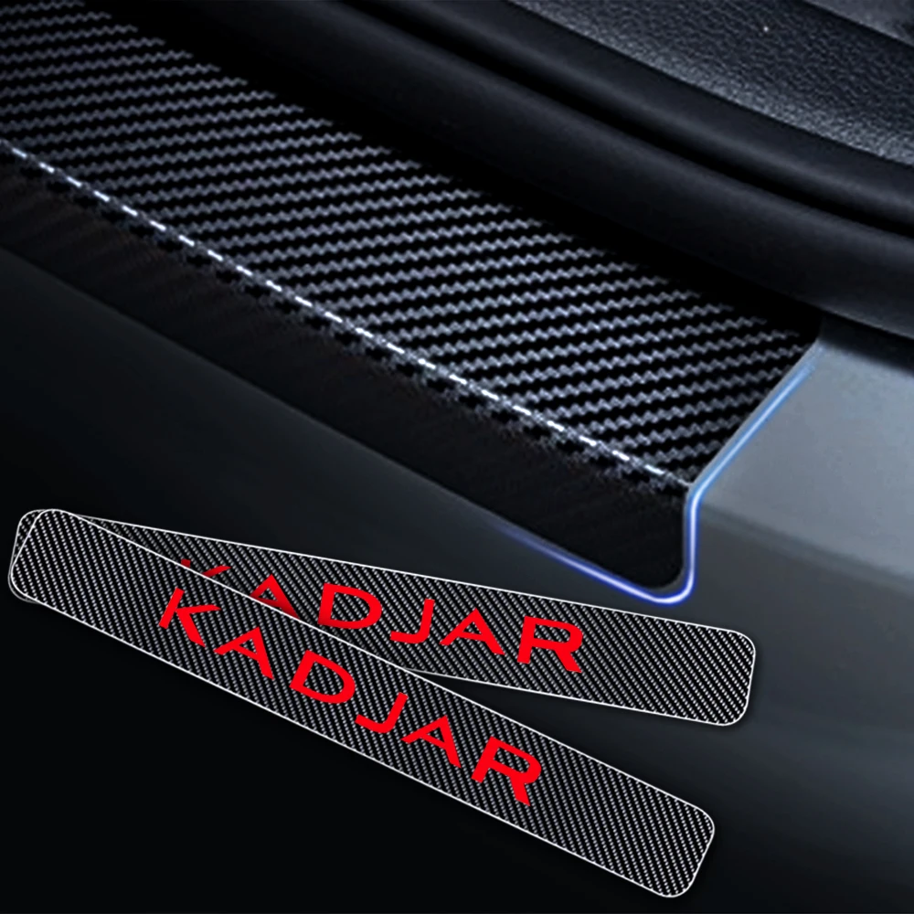 Masina Pragului de Ușă Scuff Placa Pentru Renault CADJAR Reflectorizante 4D Fibra de Carbon Autocolant Pedala de bun venit Pragul Accesorii Auto 4buc 3