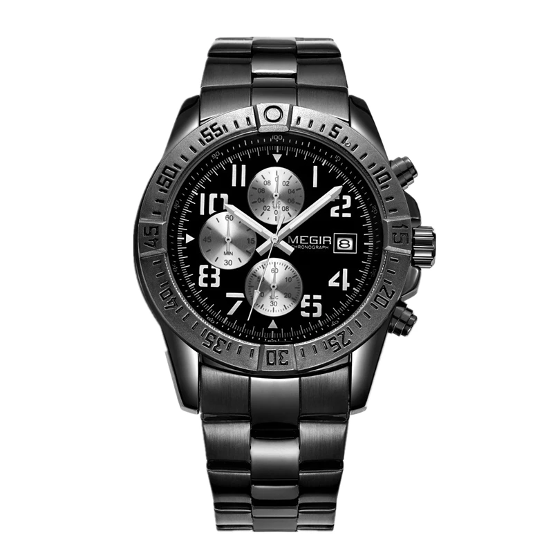 MEGIR Top Brand de Lux Ceas Cronograf Oameni de Moda din Oțel Inoxidabil Sport Bărbați Ceas Calendar Impermeabil Ceasuri Reloj Hombre 3