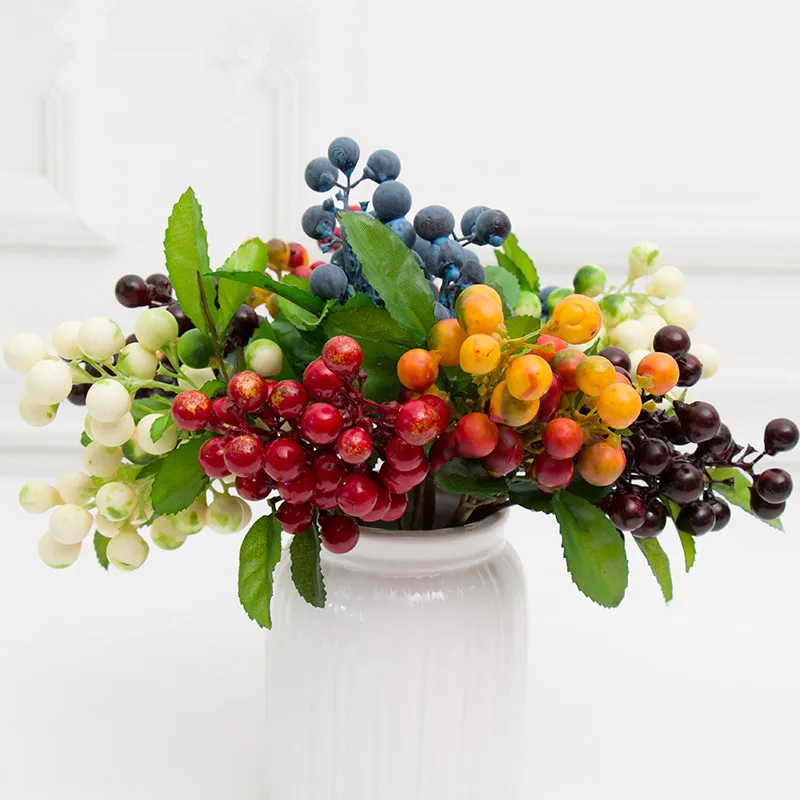 Mini 2 sucursala spuma artificiale mici fructe de padure, flori de simulare fructe de elemente de recuzită, decor de Crăciun DIY Design flori 11pcs 3