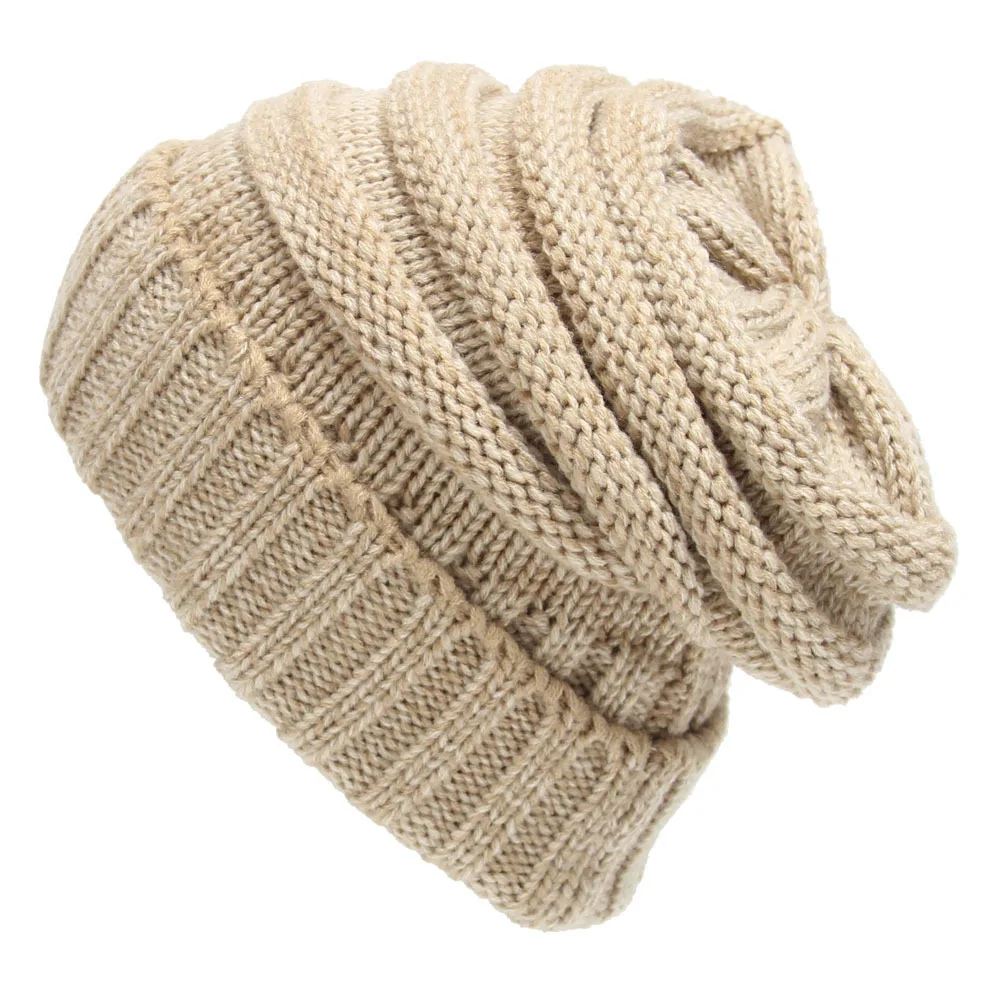 Moda de iarnă Lână Pălărie Fără Marcarea Tricotate Pălărie Beanie Gros și Cald Doamnelor Casual Craniu Palarie 3