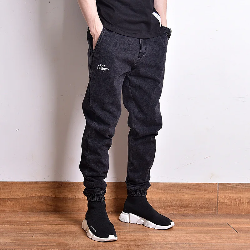 Moda Streetwear Barbati Blugi De Culoare Neagra Vintage Designer Fund Moale Pantaloni De Marfă Homme Stil Japonez Hip Hop Jogger Blugi Barbati 3